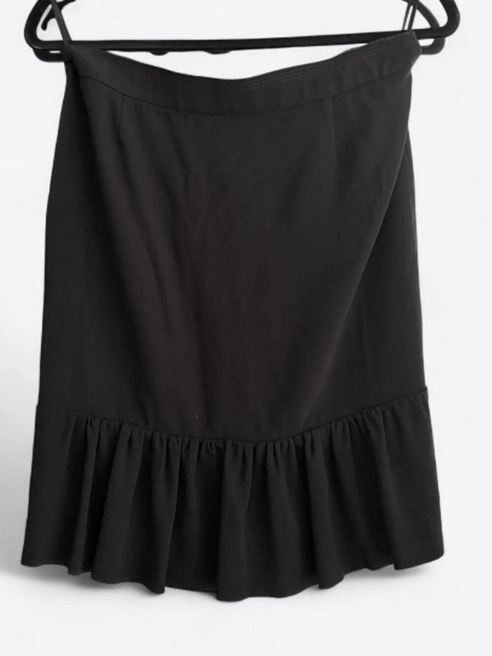 Prada SS2006 midi Black ruffle mini skirt size 40 / small